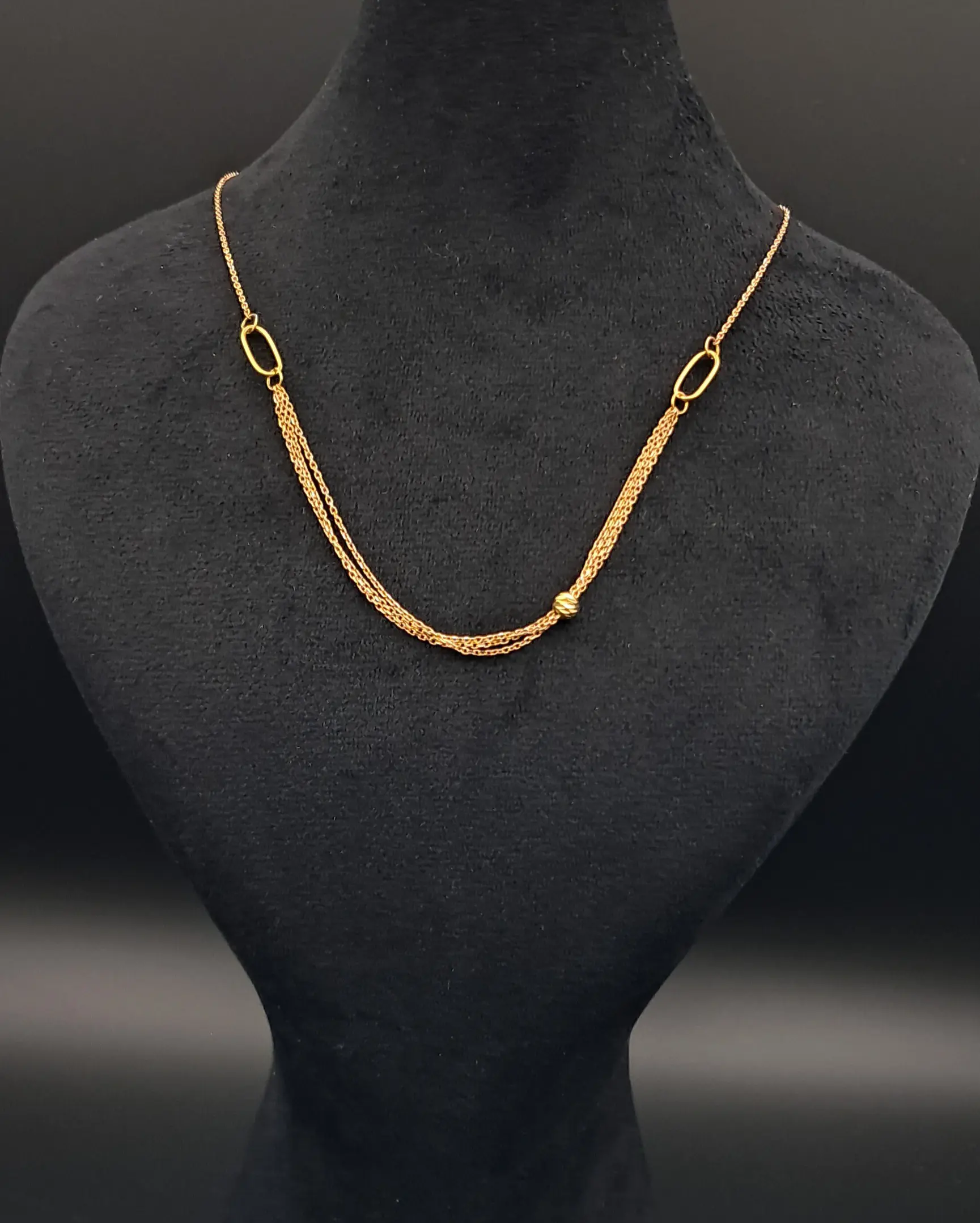 گردنبند 3 زنجیر با گوی متحرک