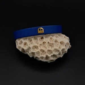 دستبند چرمی آبی نفتی