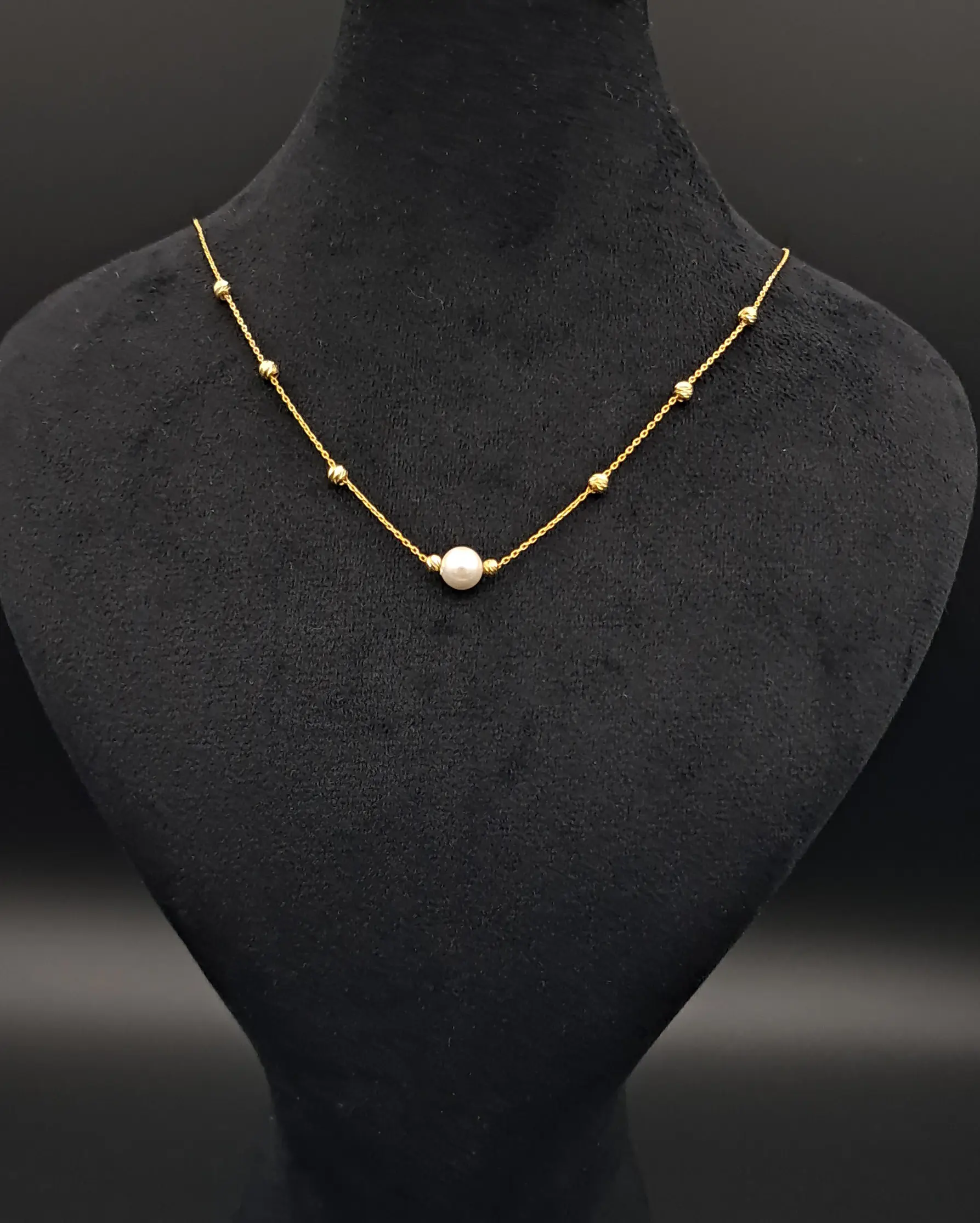 گردنبند توپی 6 عددی تک مروارید